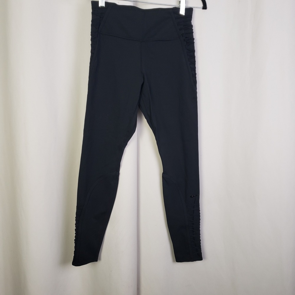 Nike Womens Dri-FIT One Luxe Lattice High Rise Leggings Black Size Medium
